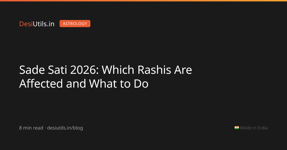 Sade Sati 2026: Affected Rashis, Phases, Dates & Remedies